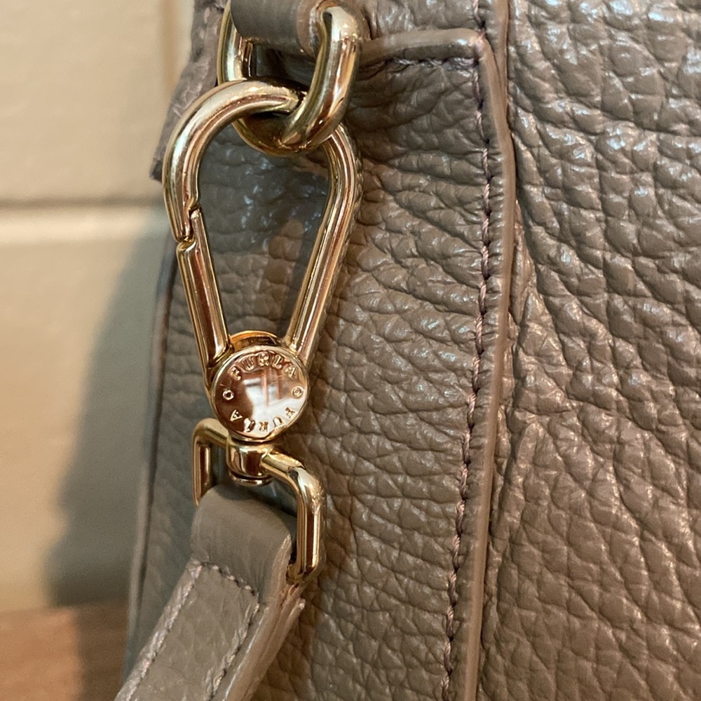 Furla Taupe Leather Satchel with Gold Hardware - Picture 4 of 12